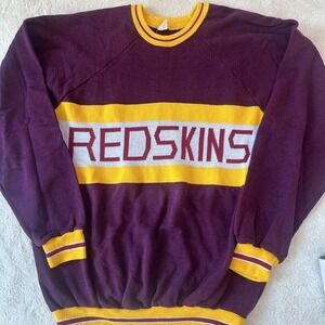 Vintage 80s Washington Redskins Cliff Engle Knit Sweater NFL Men XL Red USA Made